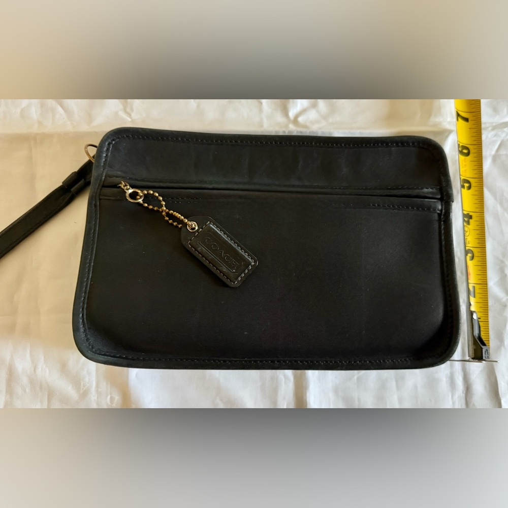 Vintage Coach Black Leather Clutch/wristlet - Picture 3 of 6